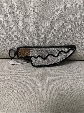 Bling Studded Knife Shaped Coin Purse Wristlet Bag Keychain Bag Charm